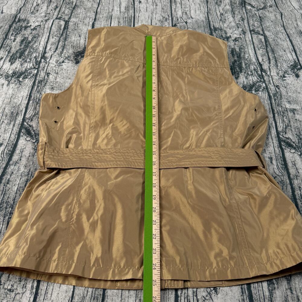 Lauren Ralph Lauren Utility Vest Women L Tan Belted Safari Cargo Sleeveless - Picture 14 of 16